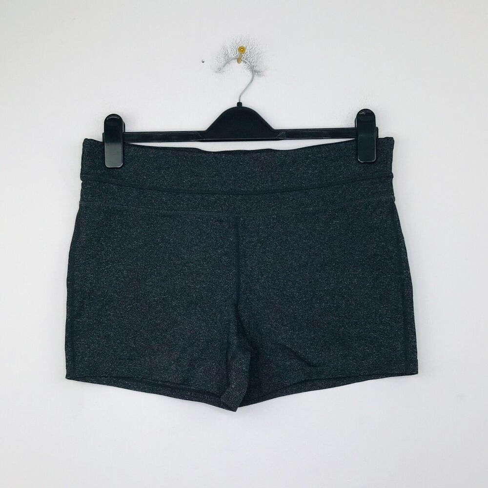 Prana Women's Large Bike Shorts Gray Jersey Stretch Mid Rise Active CF6